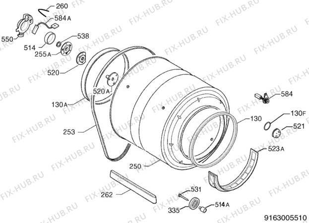 Взрыв-схема комплектующей Privileg 166608_10002 - Схема узла Functional parts 267